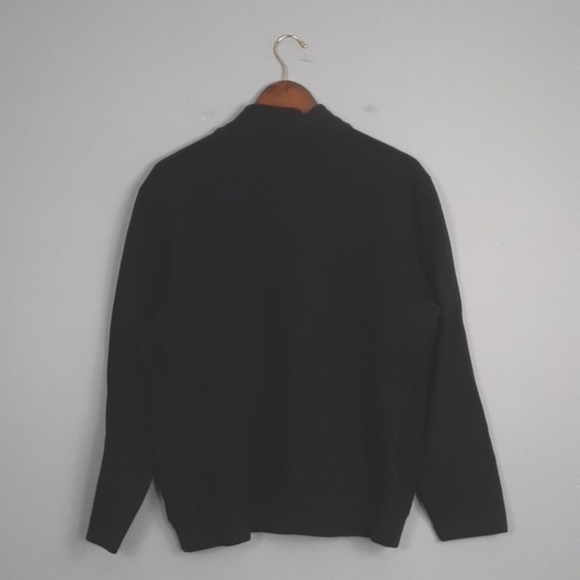 Calvin Klein Men's Color Block Black & Gray 3/4 Button Down Ribbed Sweater - Picture 6 of 9